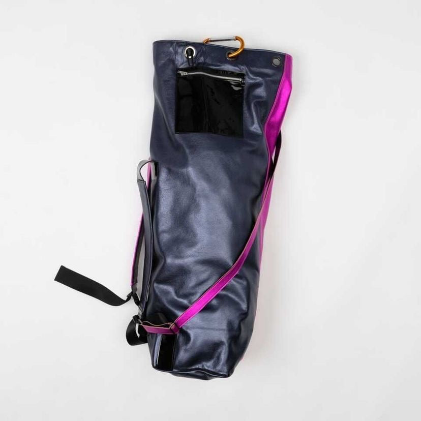 2 Tone Metallic Leather Military Knapsack