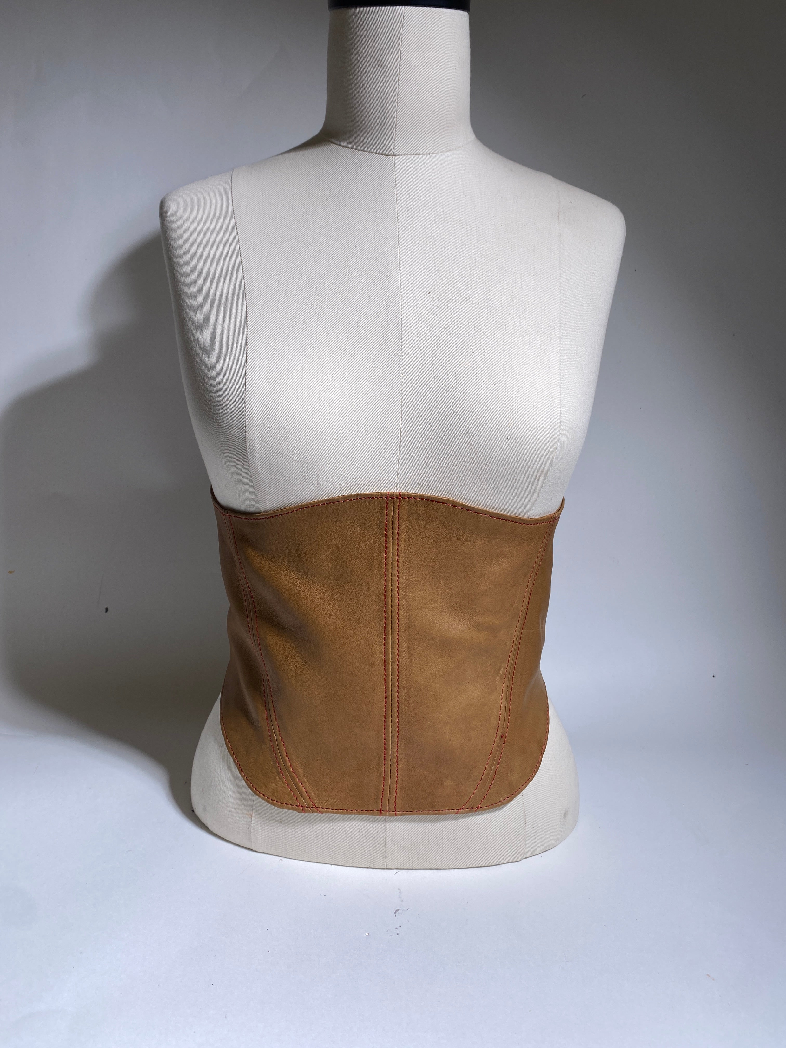 [Cognac] Leather Waist belt