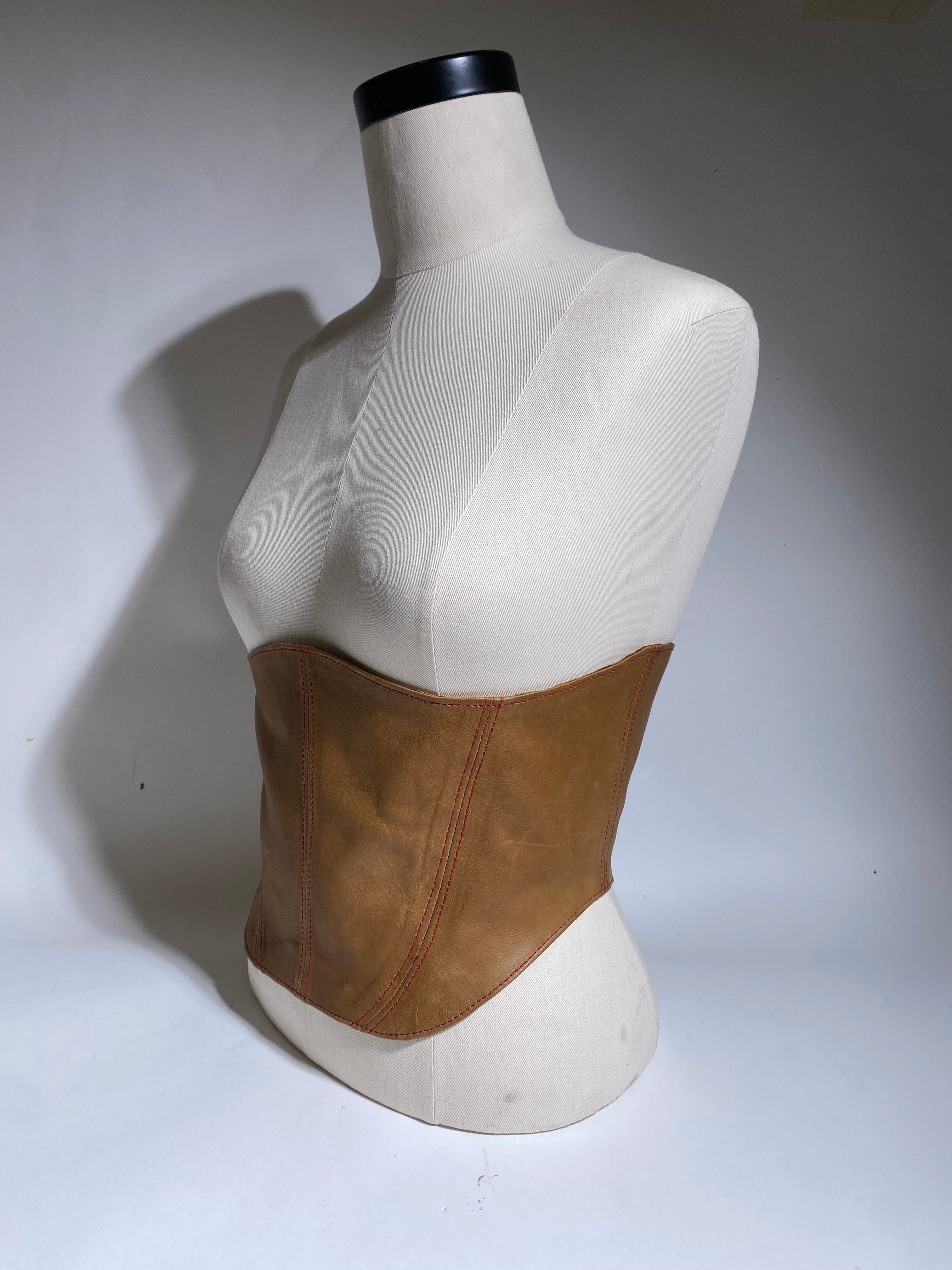 [Cognac] Leather Waist belt