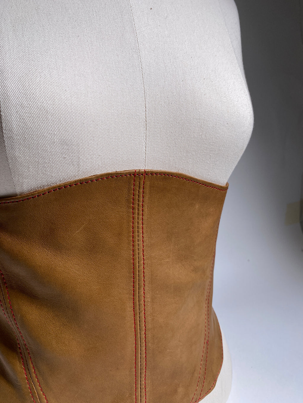 [Cognac] Leather Waist belt