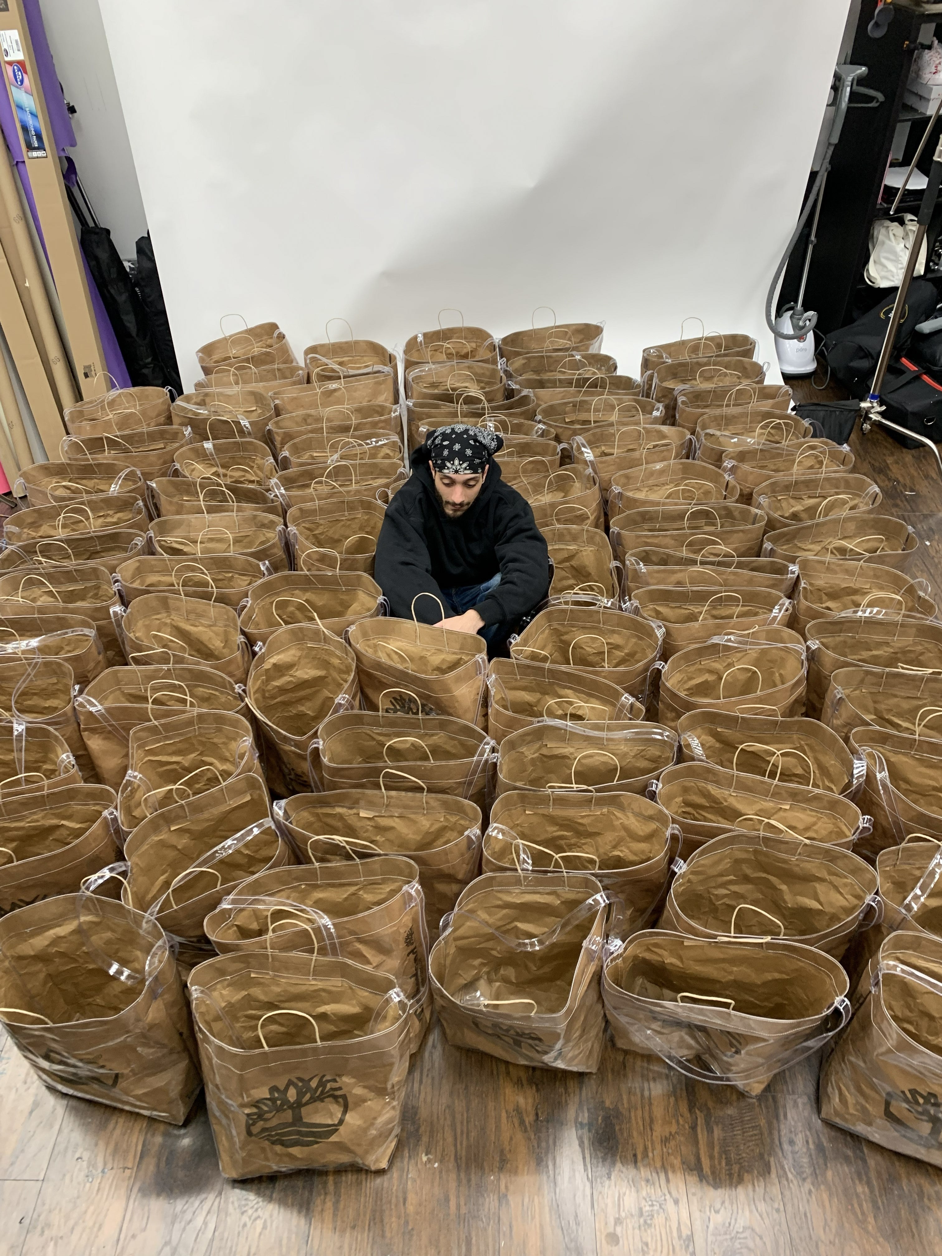 75 bags for Timberland